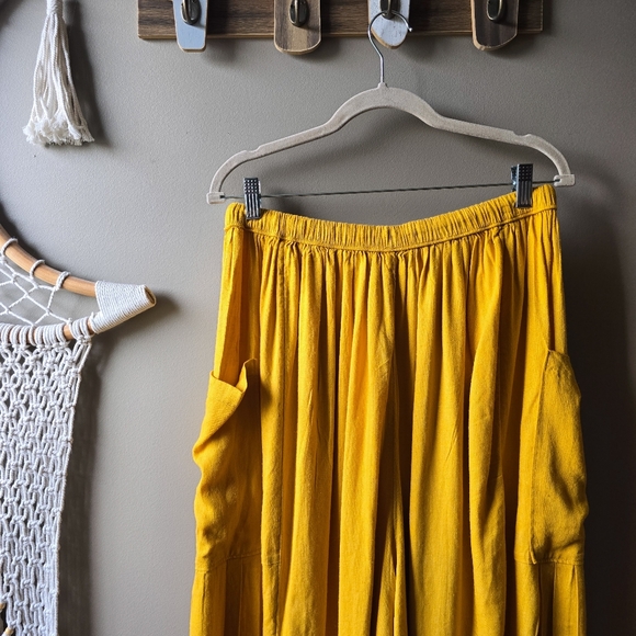 Free People Quinn Linen Blend Pants Mango Juice Nwt - Picture 5 of 6